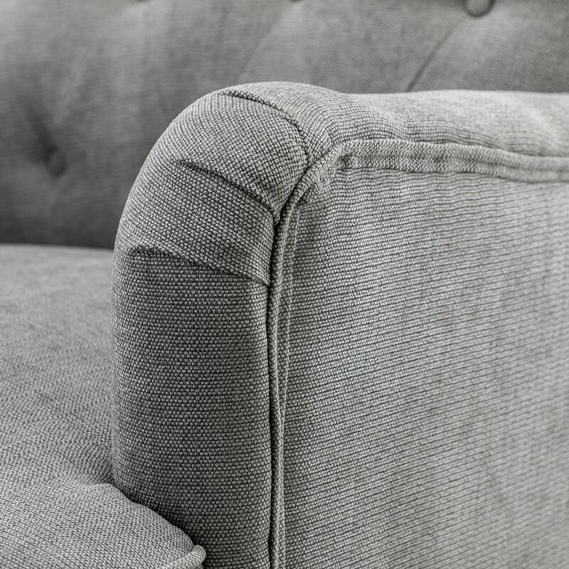 Geltrude Traditional Upholstered Accent Chair with Button Tufted Back Set of 2 by HULALA HOME