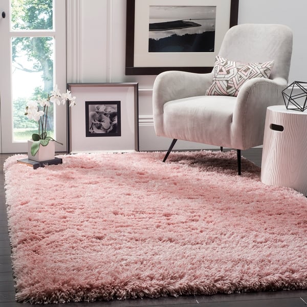 slide 2 of 8, SAFAVIEH Polar Shag Bibi Glam Solid 3-inch Extra Thick Rug 4' x 6' - Light Pink - Rectangle
