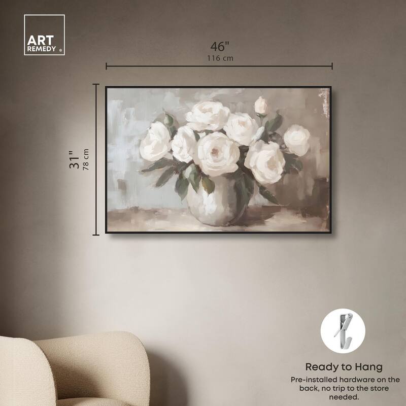 Creamy Cascade Cluster II Canvas by Art Remedy