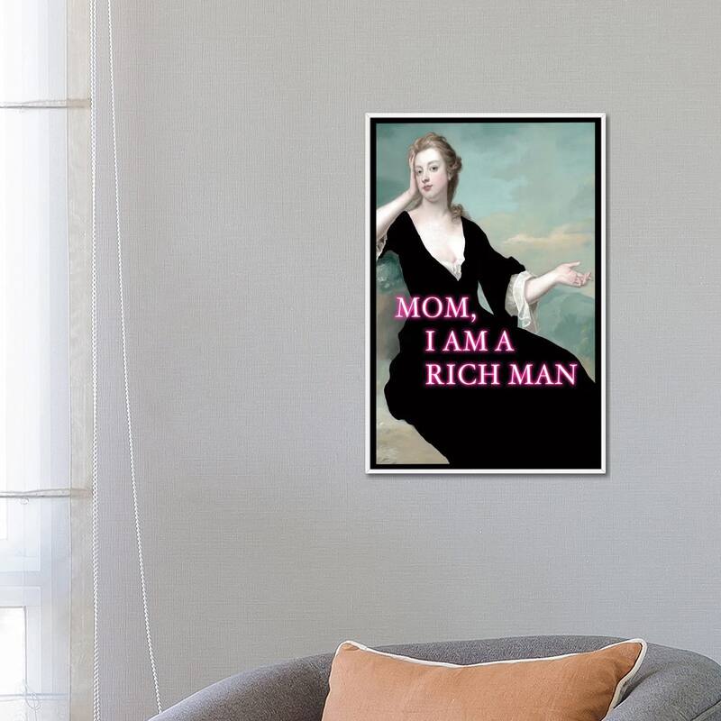 iCanvas "Mom, I Am A Rich Man" by Grace Digital Art Co Framed Canvas Print