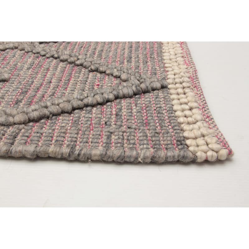 ECARPETGALLERY Braid weave Sienna Grey Wool Rug - 6'2 x 9'2
