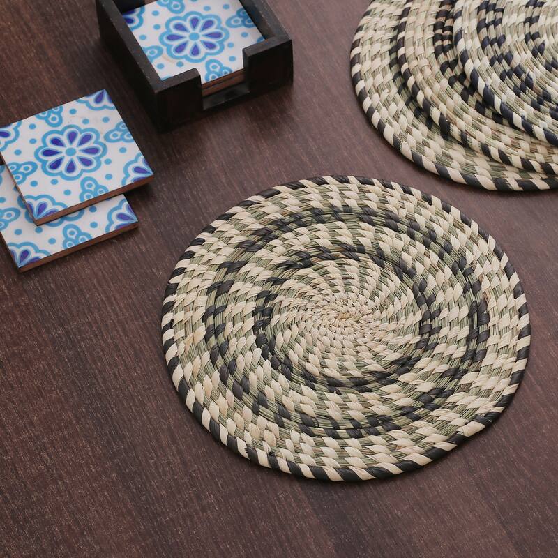Novica Handmade Sylvan Mandalas Natural Fiber Placemats (Set Of 4)