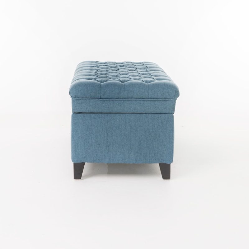 Juliana Fabric Storage Ottoman with Birch Legs