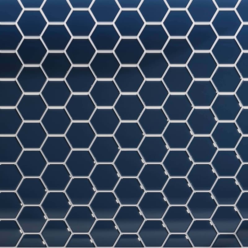 Cruz Bay Studio MKT2853 3" Beehive - 10" x 12" Geometric Wall Tile - - Deep Blue Gloss