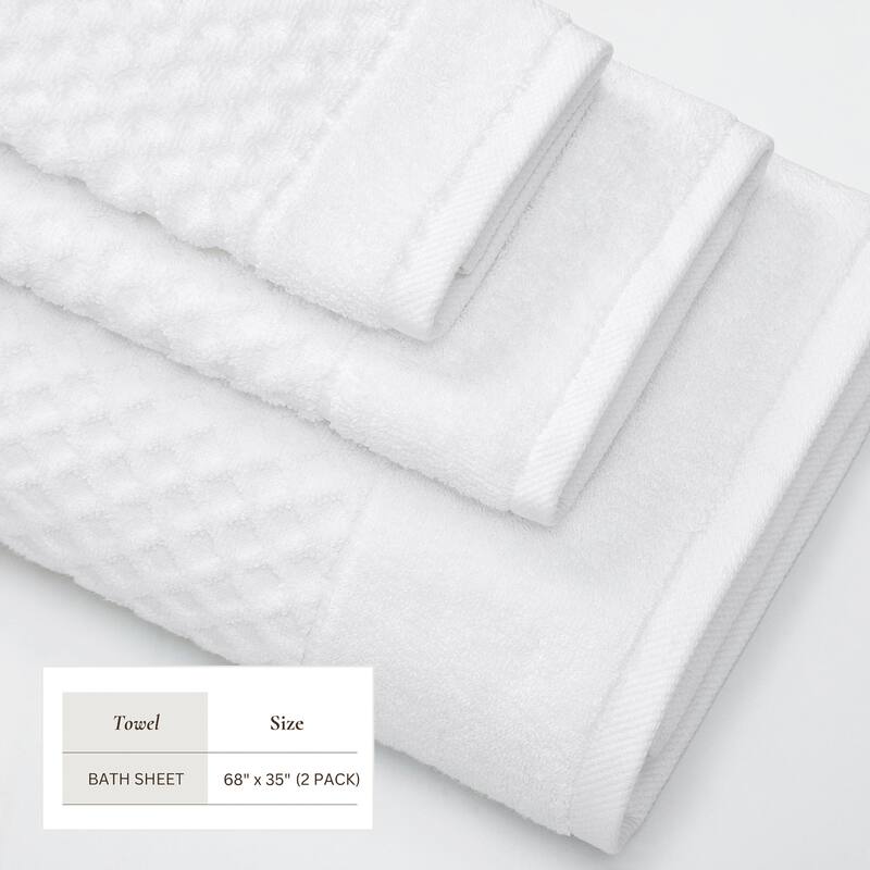 Linery & Co. Cotton Diamond Waffle Texture Bath Towels