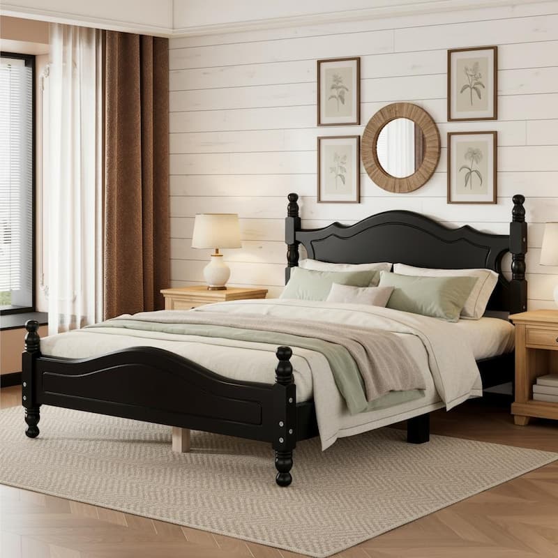 Solid Wood Platform Bed Frame by Harper&Bright Designs