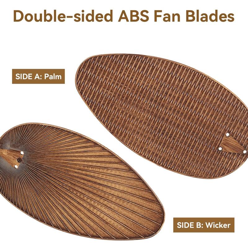 50" /52" Tiffany Tropical Ceiling Fan with 5 Blades and Vintage Cover Waterproof for Indoor and Outdoor Patio