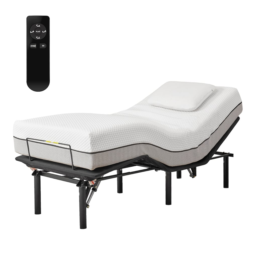 Adjustable Bed Frame with Wireless Control, Anti-Snore Feature, 750lbs Capacity, Head & Foot Incline