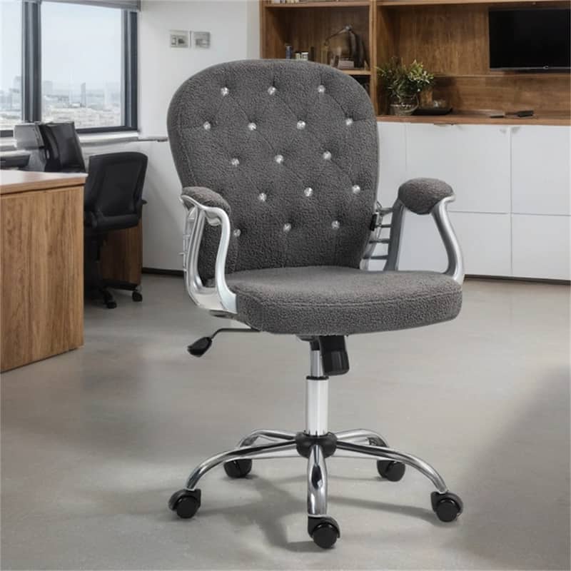 Teddy Swivel Home Office Chair w/ Padded Armrests,Adjustable Height