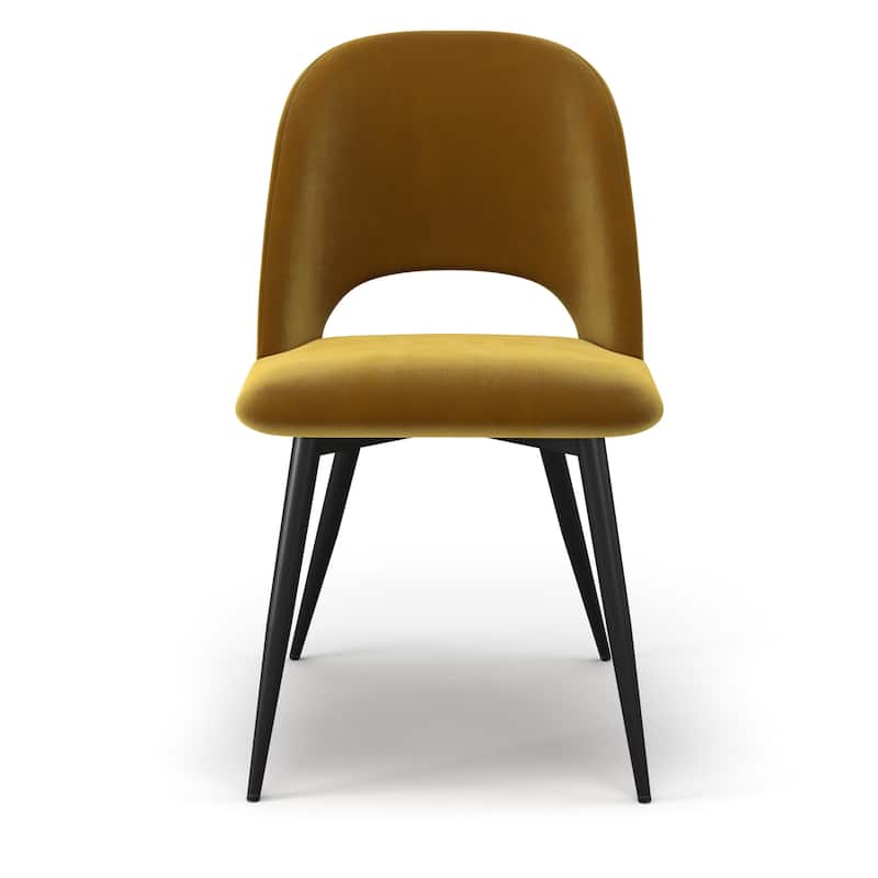 Victor Velvet Side Chair Black Legs (Set of 2)