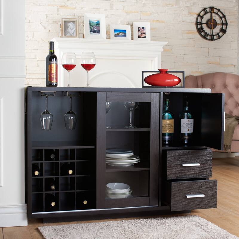 DH BASIC Modern Cappuccino Buffet with Wine Grid by Denhour