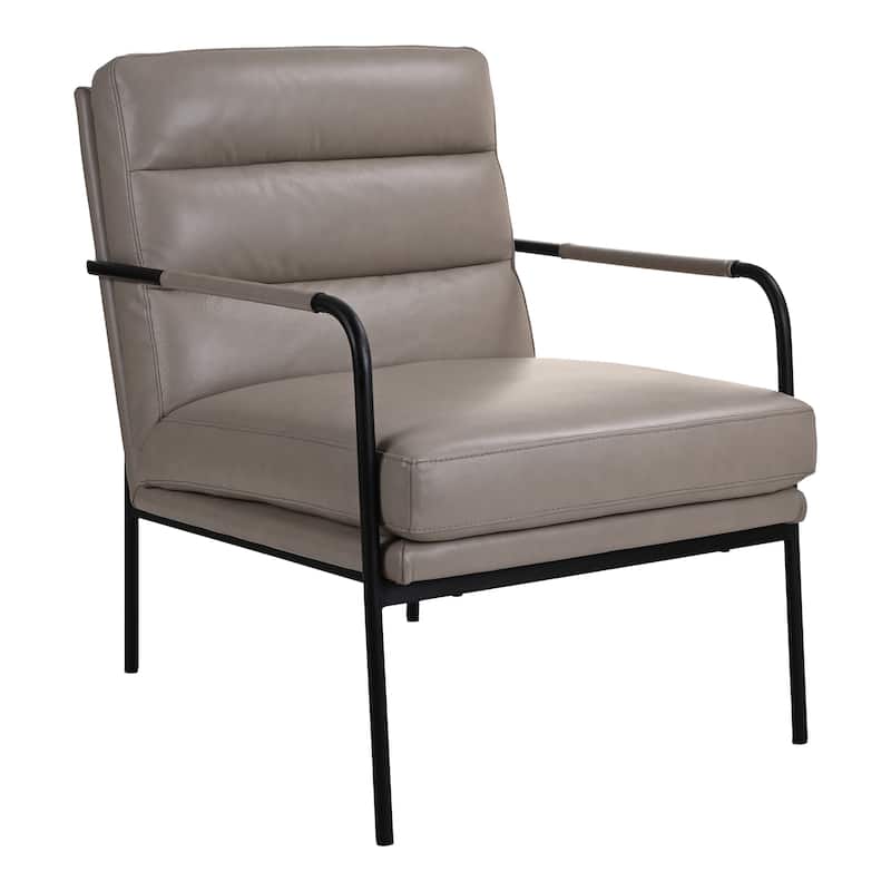 Aurelle Home Rustic Leather and Iron Accent Chair