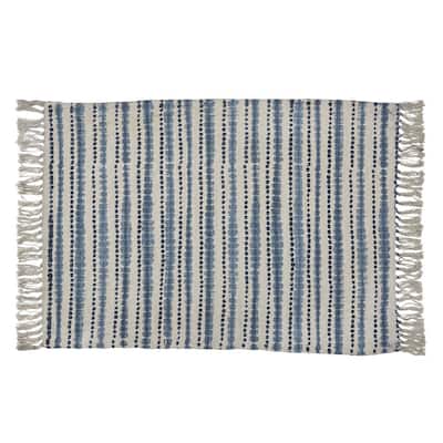 Split P Blue Shadow Dot Rug 4' x 6' - 4' x 6'