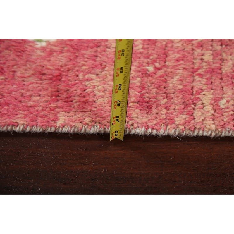 Geometric Moroccan Oriental Runner Rug Wool Hand-knotted Tribal Carpet - 2'0" x 8'10"