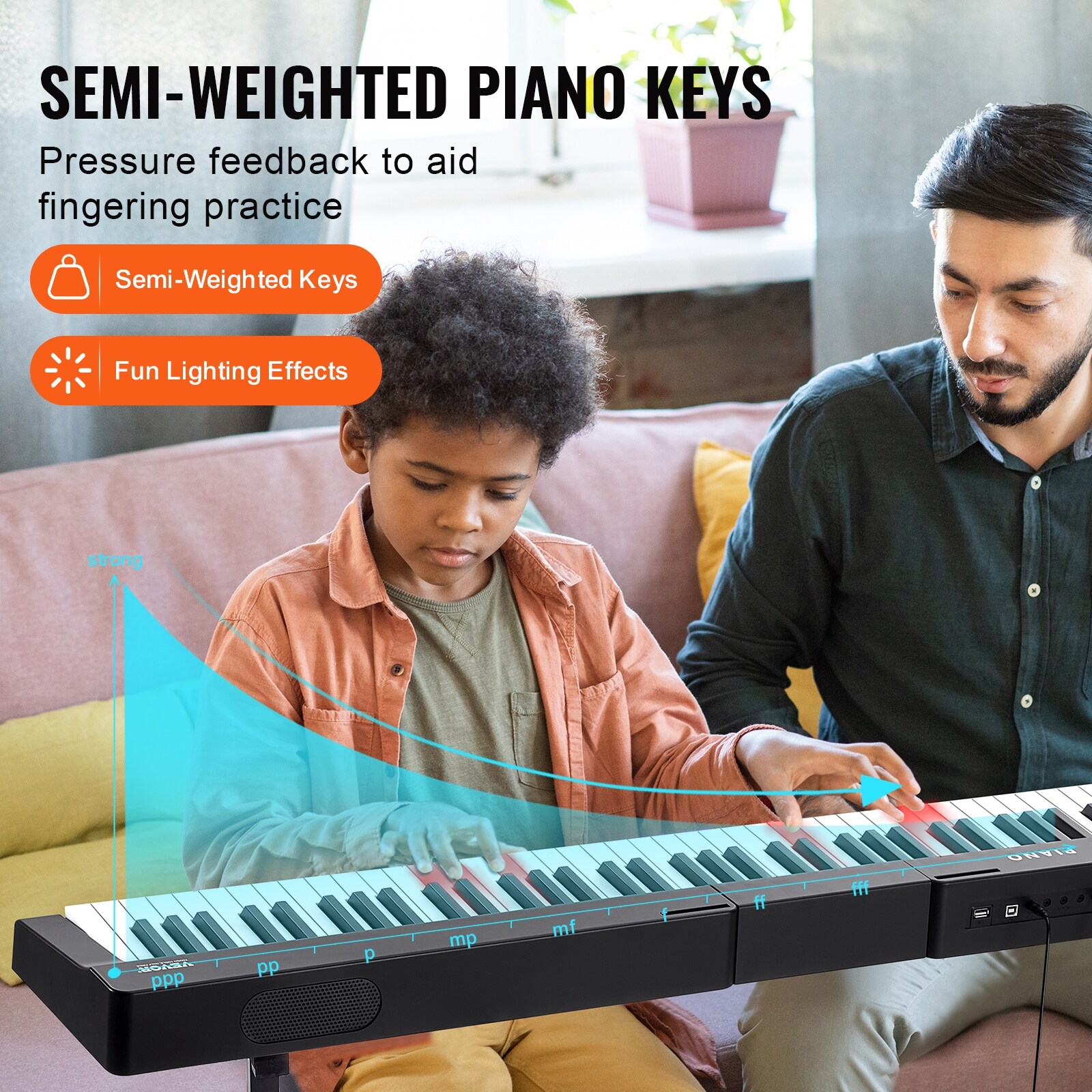 Portable keyboard with weighted keys 2025