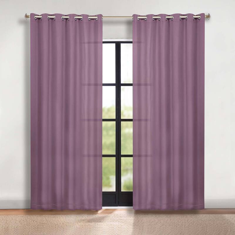 Superior Solid Machine Washable Room Darkening Grommet Blackout Curtains, Set of 2