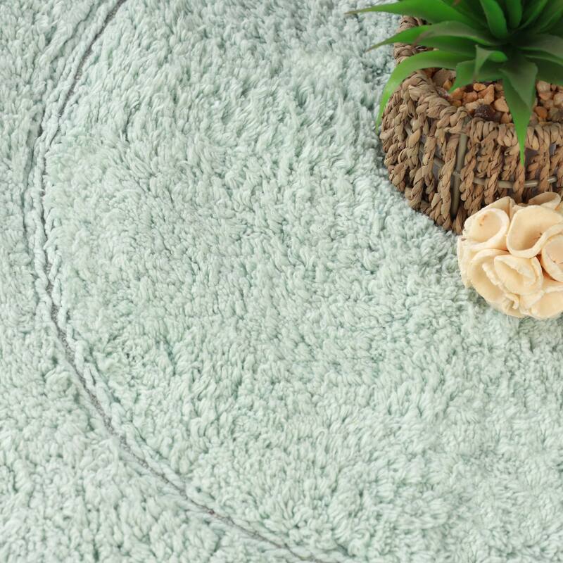 Superior Cotton Non-slip Oval Bath Rug - (Set of 2)