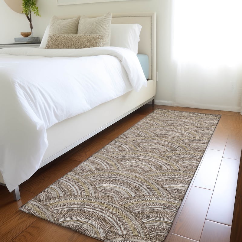 Premium Washable Super Soft Transitional Stacks Mayfield Rug - Brown - 2'3" x 7'6"