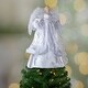 preview thumbnail 6 of 12, 18" Lighted Angel in a Dress Christmas Tree Topper - Warm White Lights
