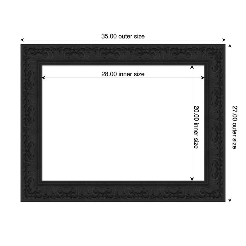 Luxe Framed Dry Erase Magnetic Board - 35 x 27 in - Luxe Black