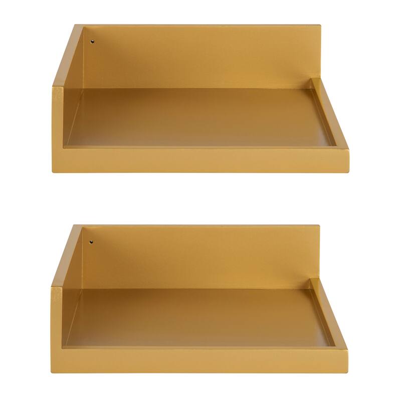 Kate and Laurel Levie Floating Corner Wood Wall Shelf - 2 Piece
