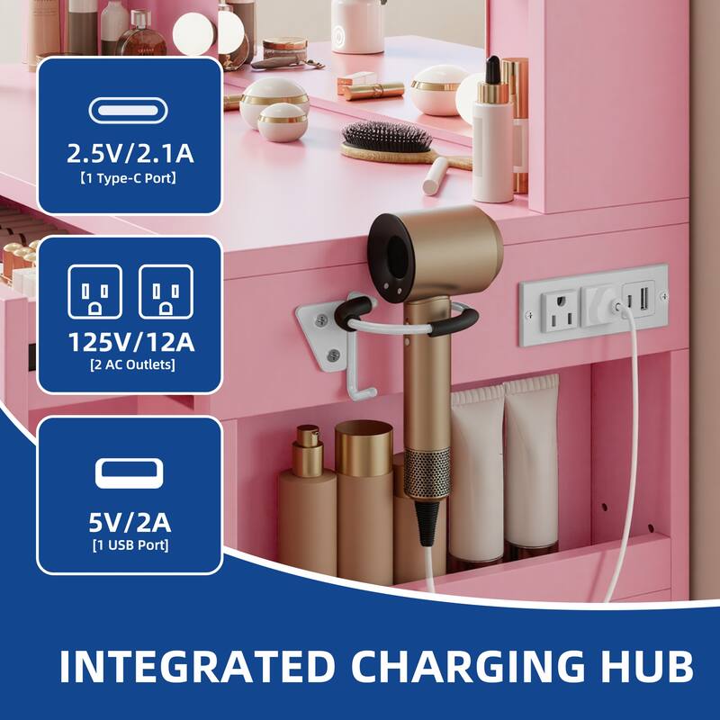 Moasis Makeup Vanity with LED Mirror