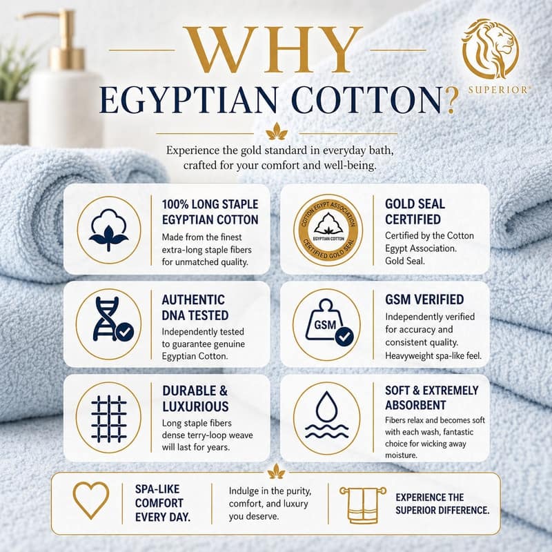 Superior Luxury Egyptian Cotton Bath Towel Set of 4 Ultra Plush, Heavyweight, Absorbent Spa & Hotel Quality Bath Towels Set