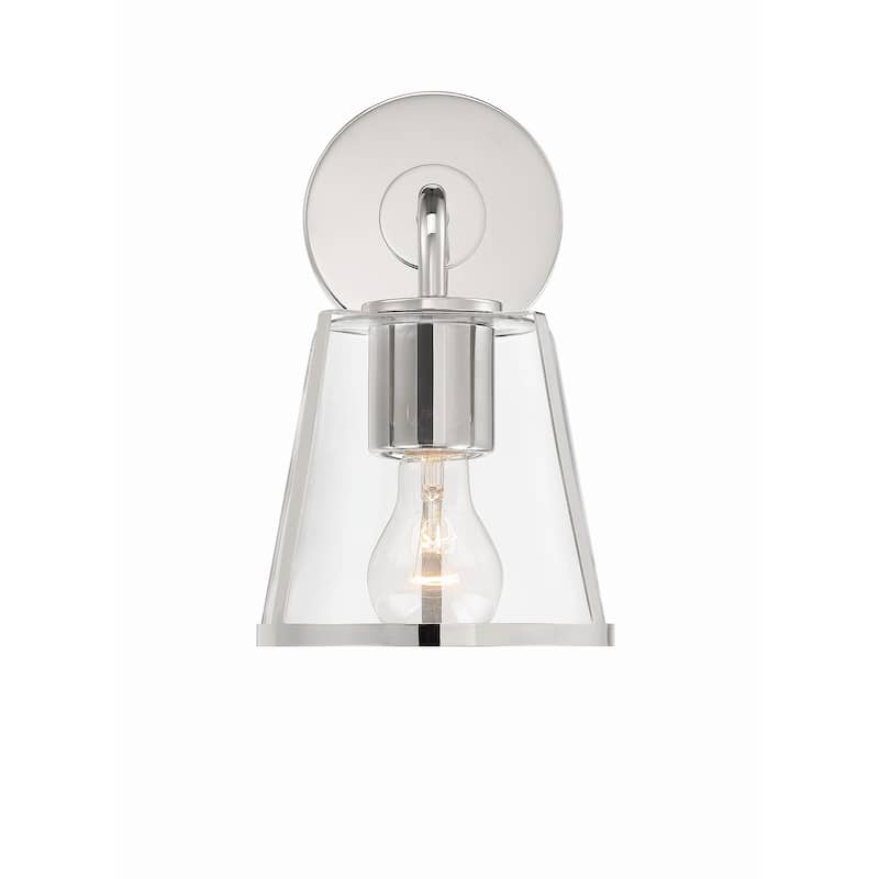 Fulton 1 Light Polished Nickel Bathroom Vanity - 6.25"W x 10.25"H x 7.25"D