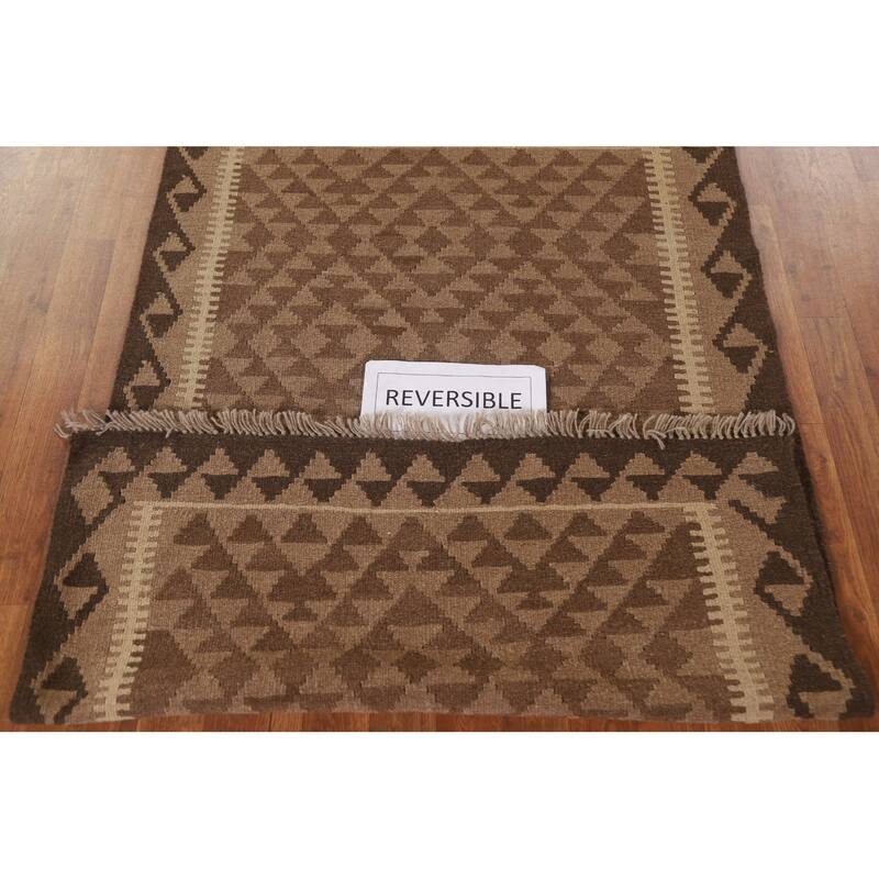 Reversible Kilim Area Rug Flat-weave Wool Carpet - 3'4" x 5'2"