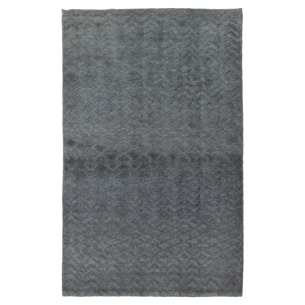 ECARPETGALLERY Hand-knotted Tangier Teal Wool Rug - 2'11 x 4'11