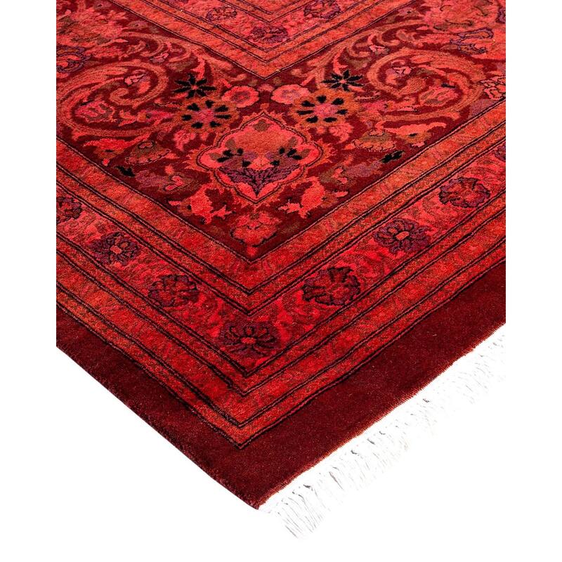 Overdyed, One-of-a-Kind Hand-Knotted Area Rug - Pink - 11' 10" x 18' 4"