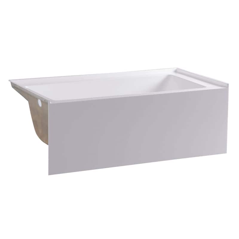 Fine Fixtures Acrylic-Fiberglass Soaking Bathtub, White. Alcove/Apron Front