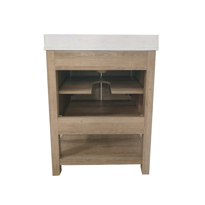 Bathroom Vanity with Undermount Sink and Open Storage Shelf