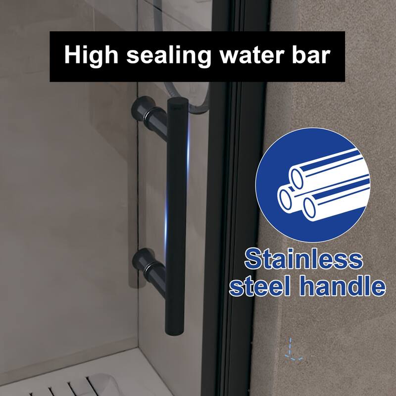 Bifold Shower Door Tempered Glass Aluminum Frame