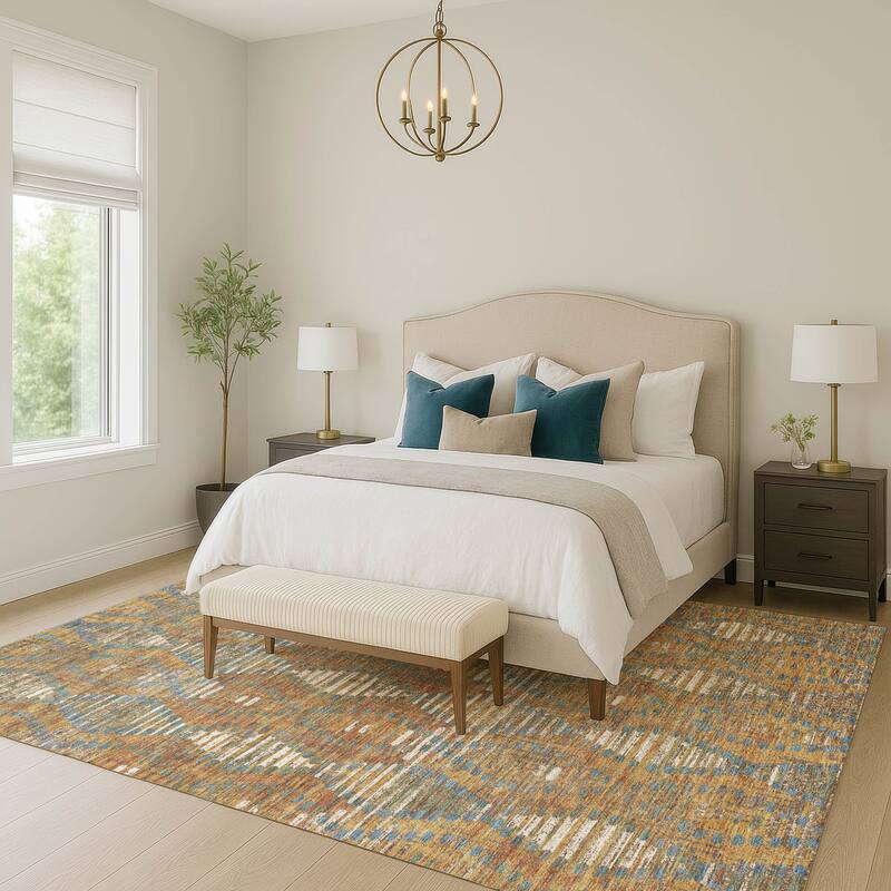 Machine Washable Indoor/ Outdoor Modern Ignacio Chantille Rug