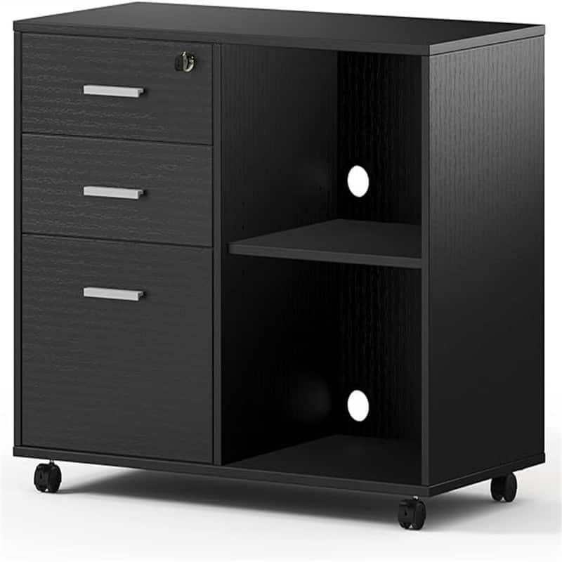 Wood Filing Cabinet - 15.75"D x 31.69"W x 26.29"H - Oak Grain