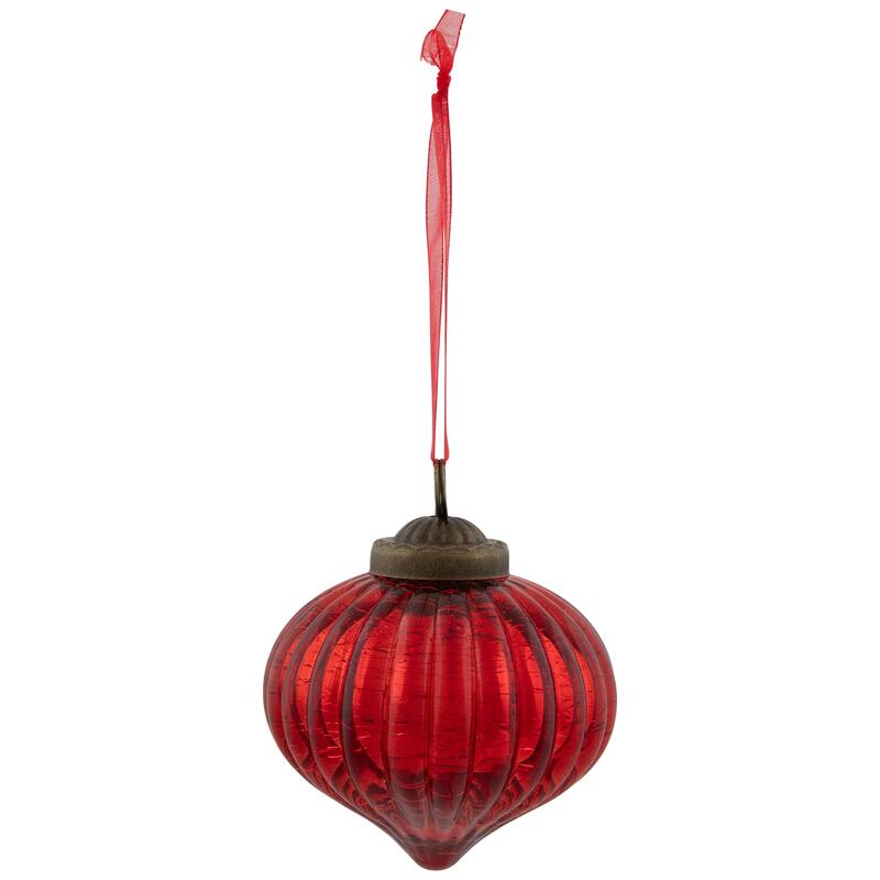 3" Crackle Glass Onion Christmas Ornament