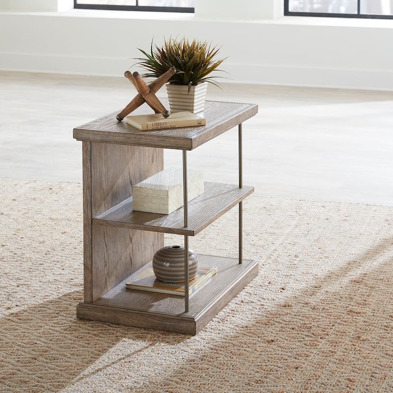 City Scape Burnished Beige Chairside Table - Burnished Beige