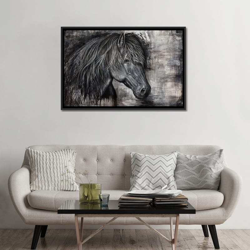 iCanvas "Majestic Dark Horse" by Angela Bawden Framed