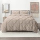 preview thumbnail 43 of 175, Nestl Pinch Pleat 3-piece Duvet Cover Set Taupe - California King