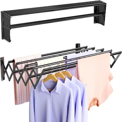 Wall Mounted Clothes Drying Rack - 17"D x 5.5"W x 2"H