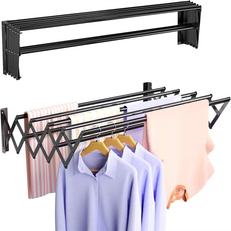 Wall Mounted Clothes Drying Rack - 17"D x 5.5"W x 2"H