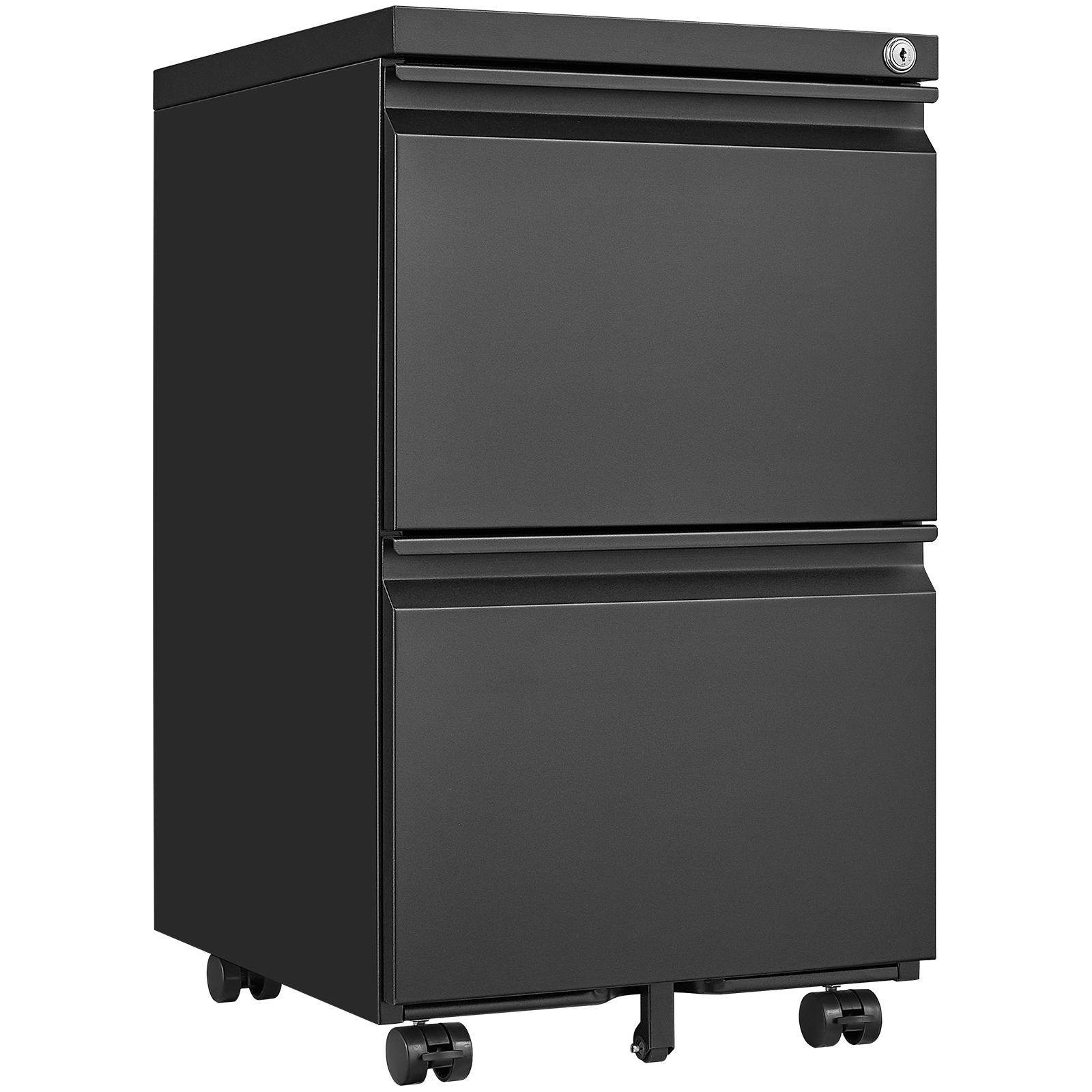 2 Drawer File Cabinet with Lock, Metal Under Desk Rolling Filing Cabinet fits Letter for Office, Assemble Required