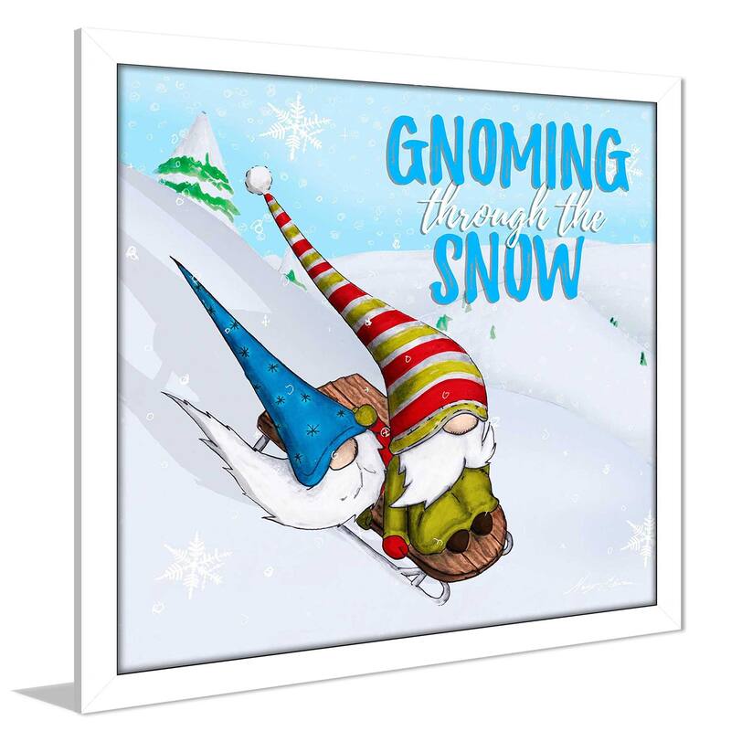 "Ski Gnomes II (Square)" Print on Acrylic