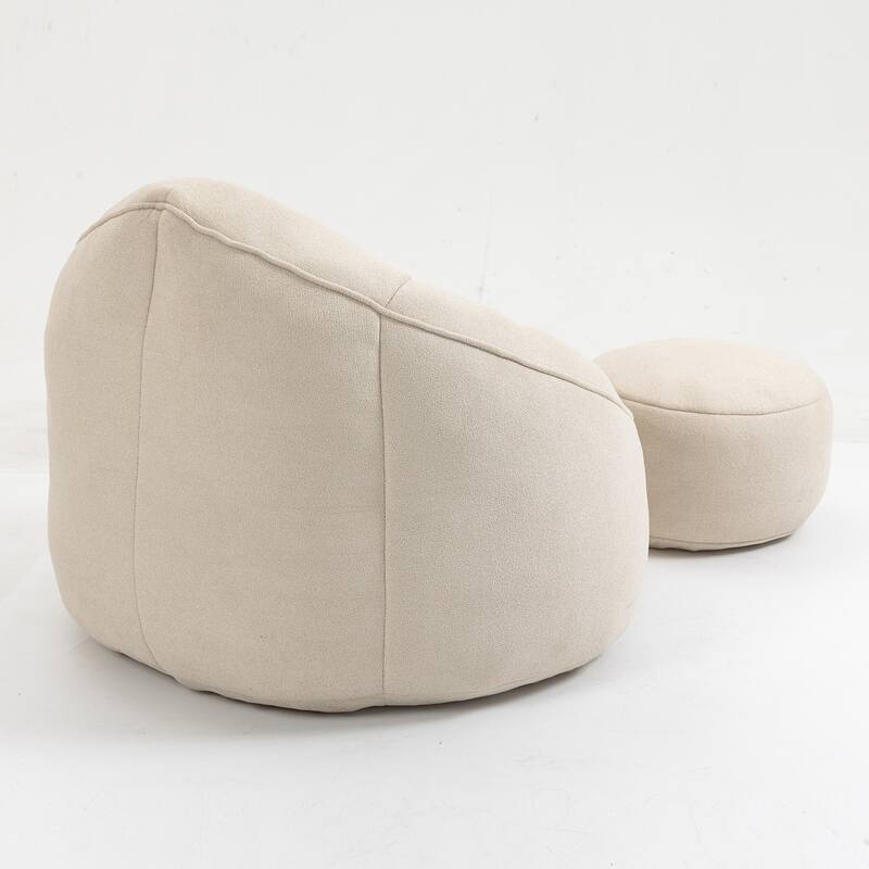 High Pressure Foam Bean Bag Sofa Chair with Footrest