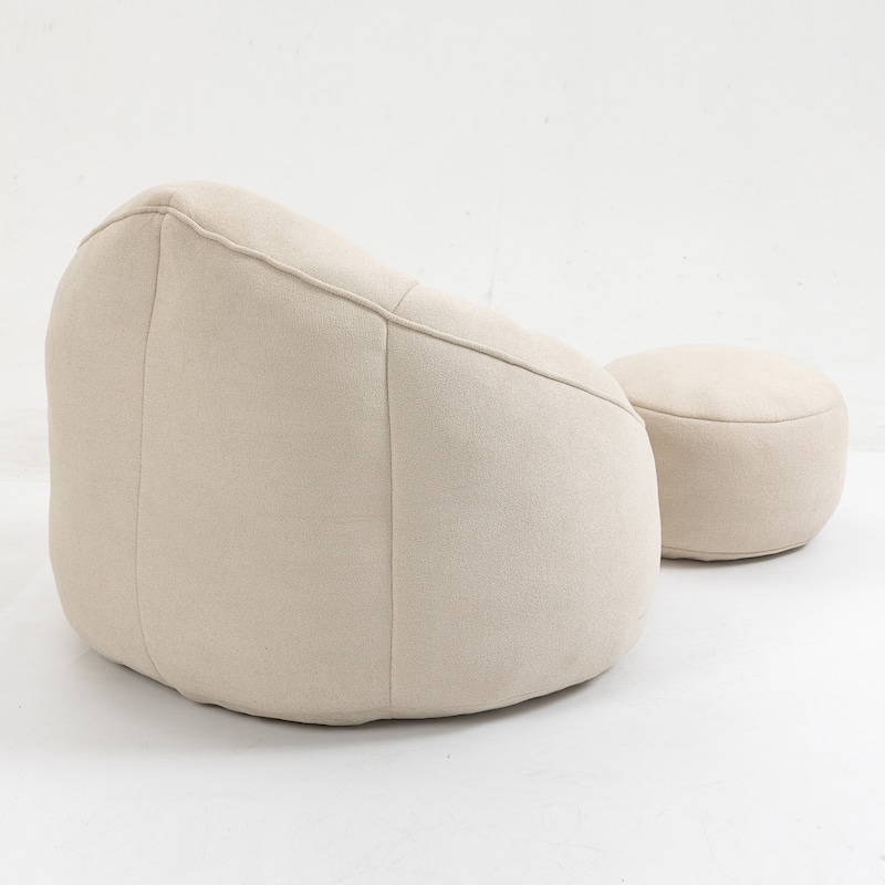 Indoor Bean Bag Sofa Chair with Padded Foam Padding, Footrest