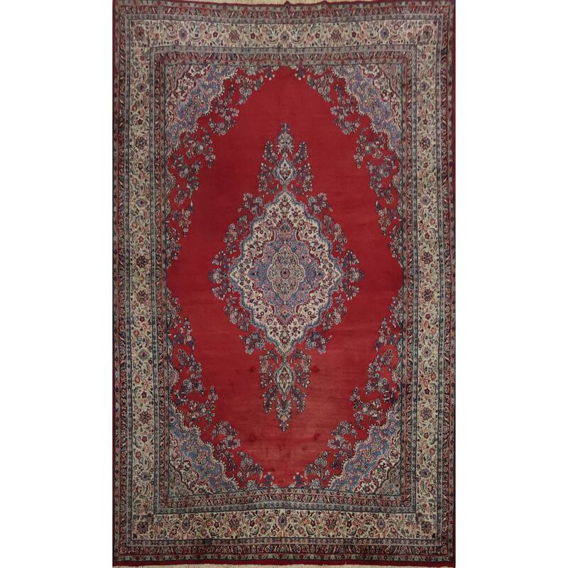 Hand Knotted Oriental 100% Wool Carpet Traditional Floral Red Shahbaft Area Rug - 17' 0'' X 11' 3''