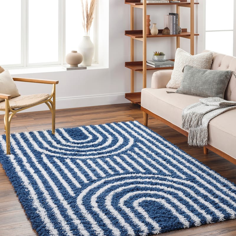 Livabliss Jamal Neutral Rainbow Plush Area Rug