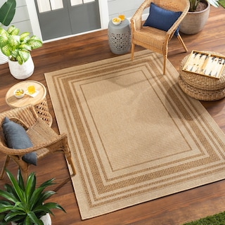 Livabliss Pismo Indoor/ Outdoor Casual Border Area Rug