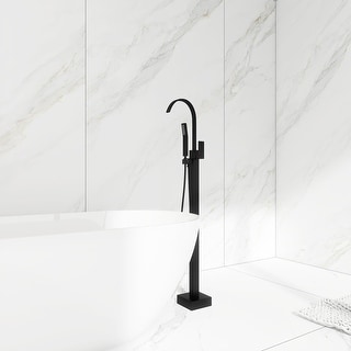 Floor Mounted Single Handle Clawfoot Tub Faucet with Hand shower - 8" x 48"